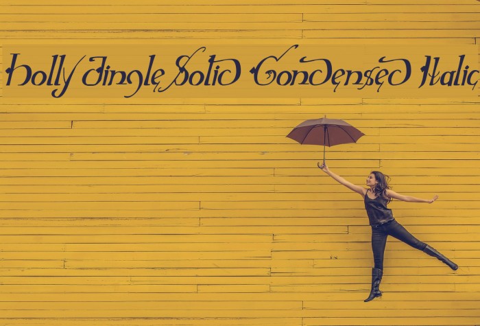 Holly Jingle Solid Condensed Italic Font examples