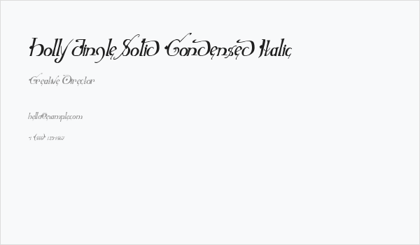 Holly Jingle Solid Condensed Italic Business Card