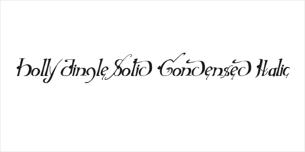 Holly Jingle Solid Condensed Italic Logo