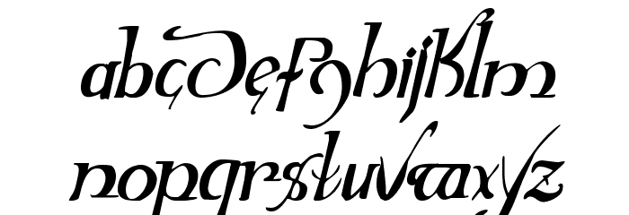Holly Jingle Solid Condensed Italic Font LOWERCASE