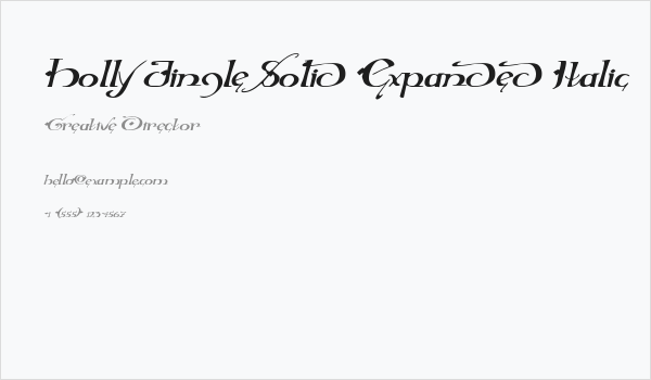 Holly Jingle Solid Expanded Italic Business Card