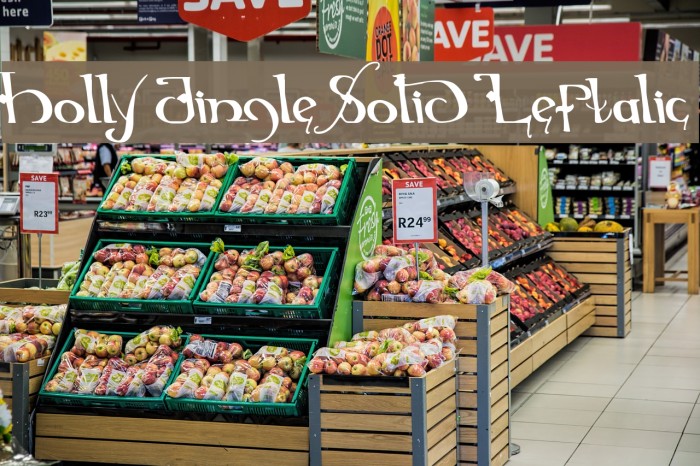 Holly Jingle Solid Leftalic Font examples