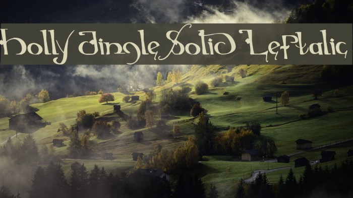 Holly Jingle Solid Leftalic Font examples