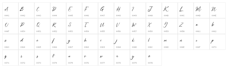 Hollycombs Free Regular Character Map