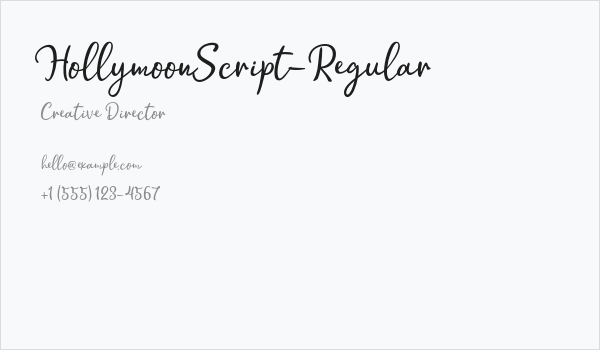 HollymoonScript-Regular Business Card