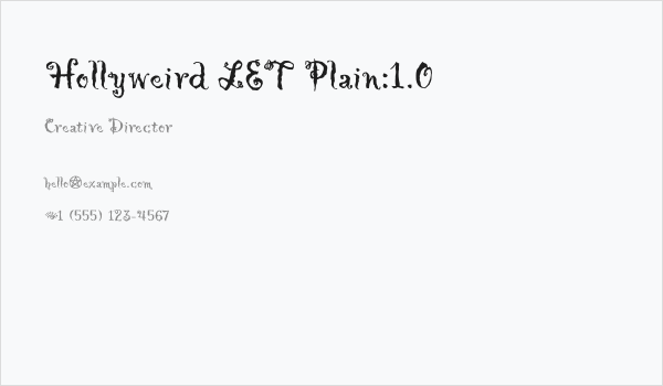 Hollyweird LET Plain:1.0 Business Card