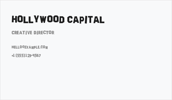 Hollywood Capital Business Card