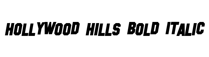 Hollywood Hills Bold Italic Font