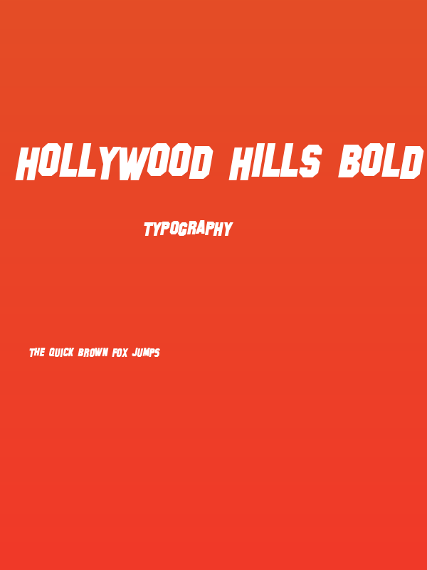 Hollywood Hills Bold Italic Poster