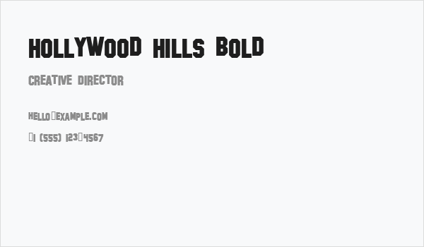 Hollywood Hills Bold Business Card