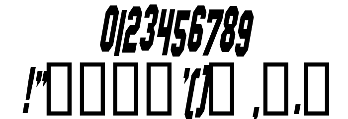 Hollywood Hills Condensed Italic Font OTHER CHARS