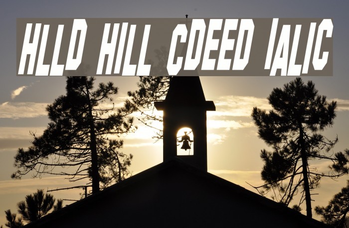 Hollywood Hills Condensed Italic Font examples
