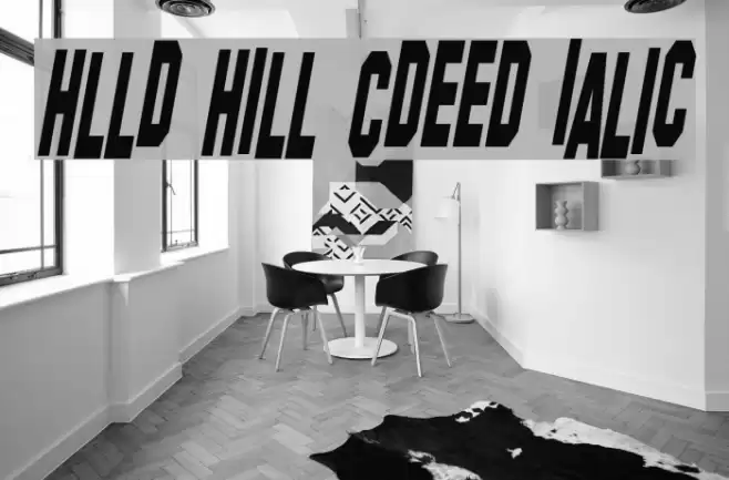 Hollywood Hills Condensed Italic फ़ॉन्ट examples
