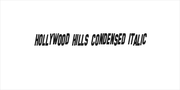Hollywood Hills Condensed Italic Logo
