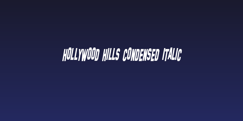 Hollywood Hills Condensed Italic Social Header