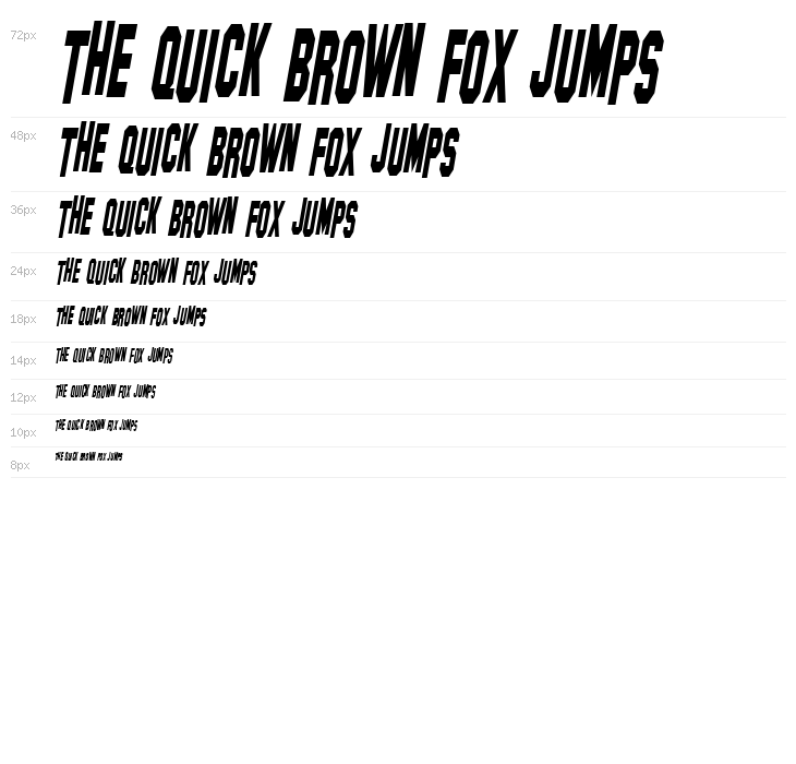 Hollywood Hills Condensed Italic Waterfall