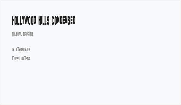 Hollywood Hills Condensed Business Card