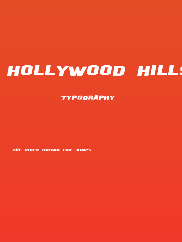 Hollywood Hills Expanded Italic Poster