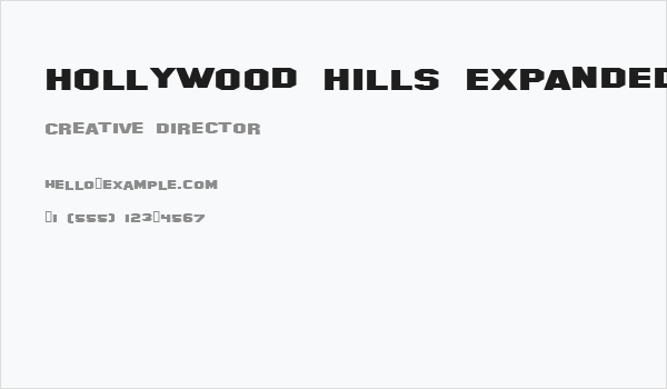 Hollywood Hills Expanded Business Card