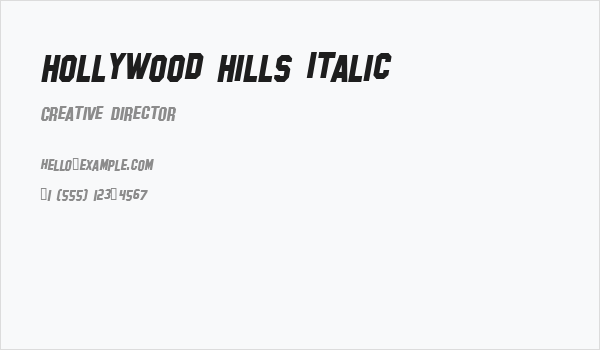 Hollywood Hills Italic Business Card