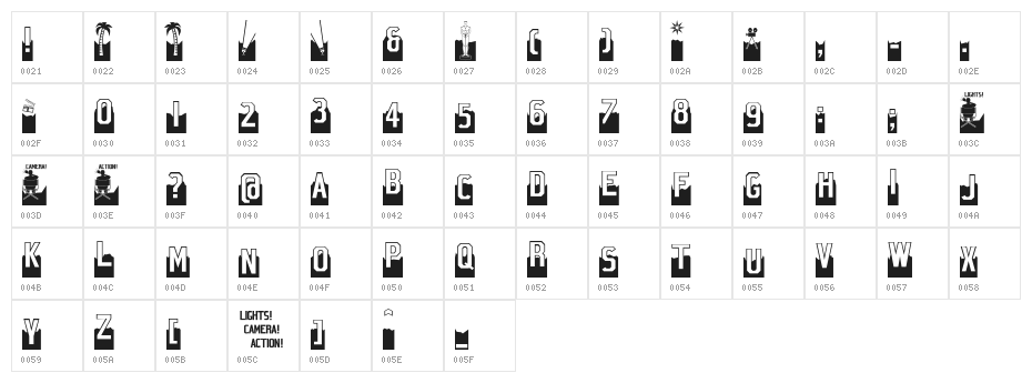 Hollywood X Character Map