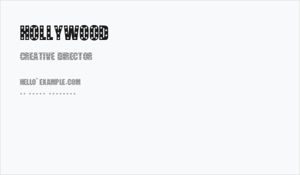 Hollywood Business Card