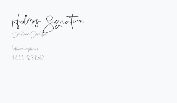 Holmes Signature Business Card