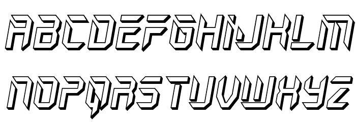 Holo-Jacket 3D Italic Font LOWERCASE