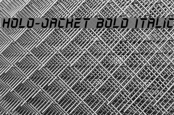 Holo-Jacket Bold Italic Font examples