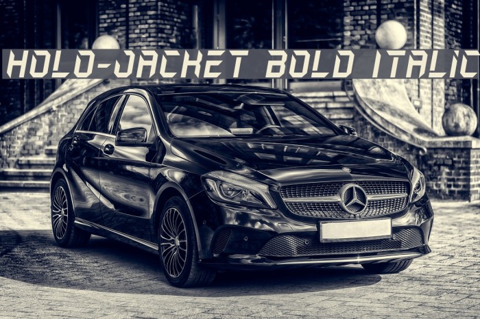 Holo-Jacket Bold Italic Font examples