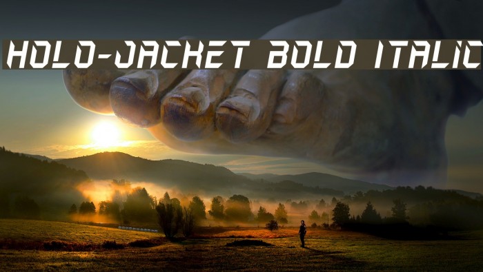 Holo-Jacket Bold Italic Font examples