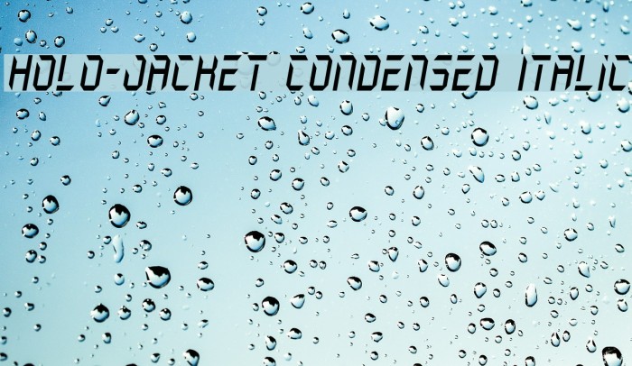 Holo-Jacket Condensed Italic Font examples