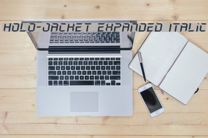 Holo-Jacket Expanded Italic Font examples