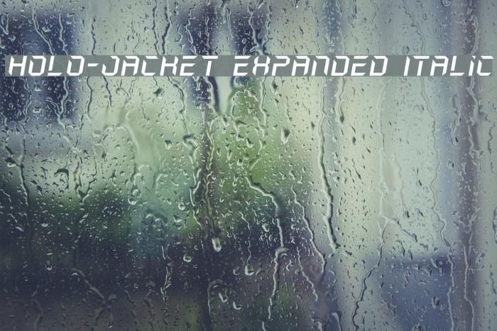 Holo-Jacket Expanded Italic Font examples