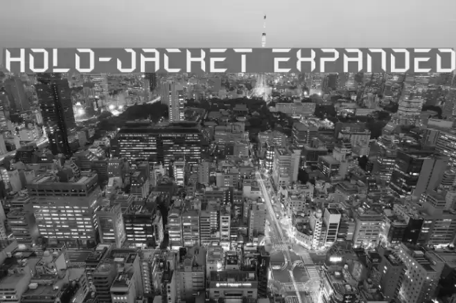 Holo-Jacket Expanded Font examples