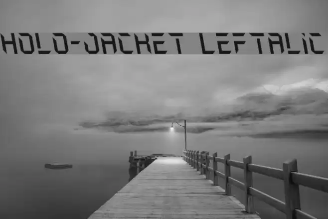 Holo-Jacket Leftalic Font examples