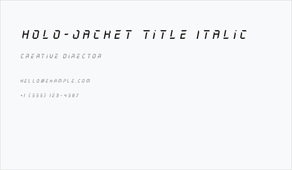 Holo-Jacket Title Italic Business Card