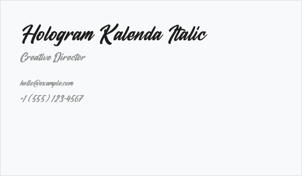 Hologram Kalenda Italic Business Card