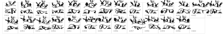 Holy Easter Monogram Character Map