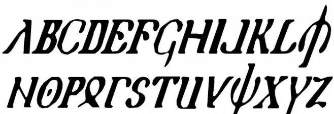 Holy Empire Condensed Italic Schriftart Groß