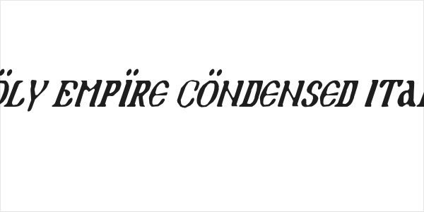 Holy Empire Condensed Italic Logo