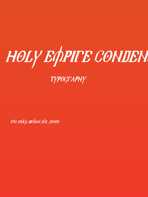 Holy Empire Condensed Italic Poster