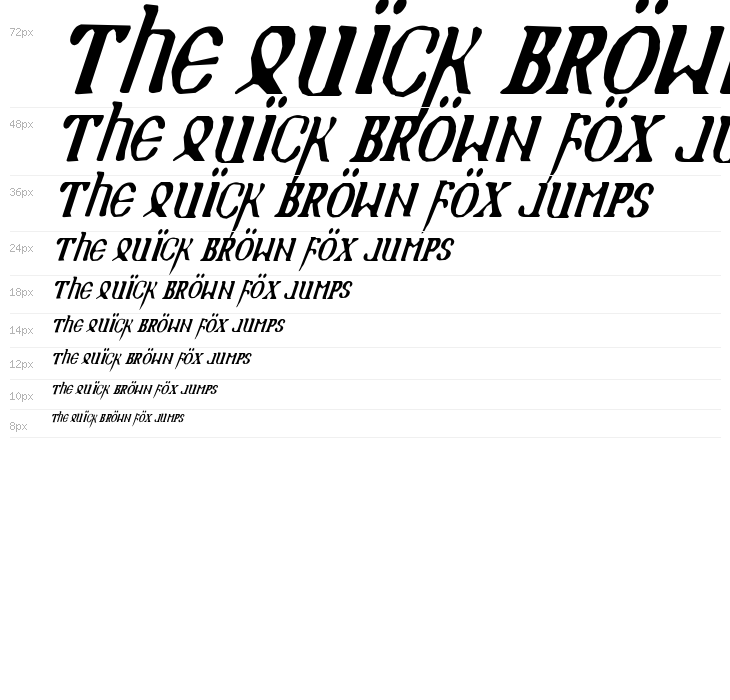 Holy Empire Condensed Italic Waterfall