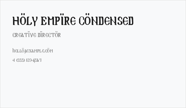 Holy Empire Condensed Business Card