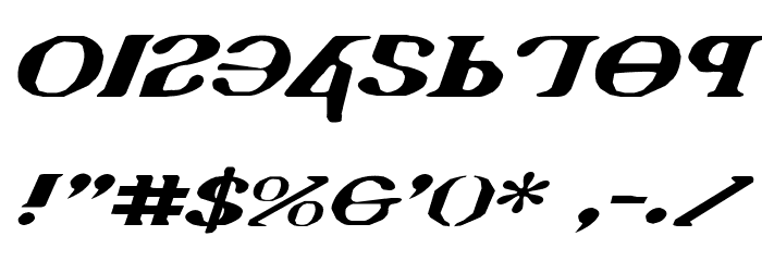 Holy Empire Expanded Italic Font OTHER CHARS