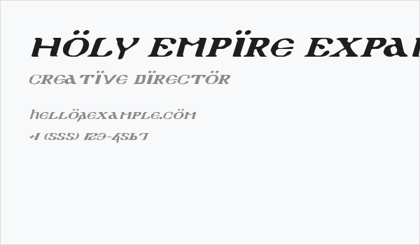 Holy Empire Expanded Italic Business Card