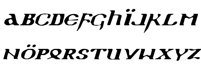 Holy Empire Expanded Italic Font LOWERCASE