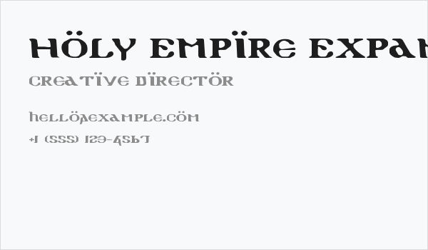 Holy Empire Expanded Business Card