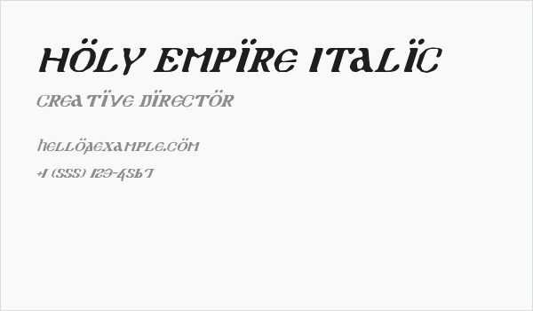 Holy Empire Italic Business Card