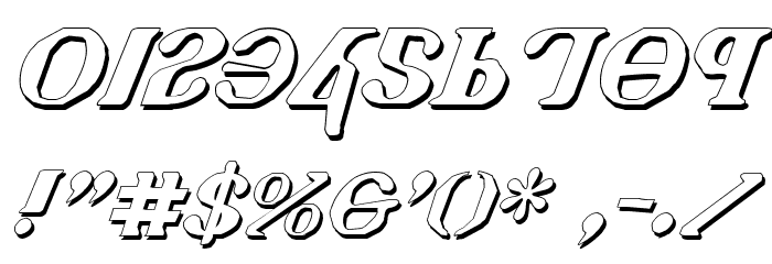 Holy Empire Shadow Italic Font OTHER CHARS